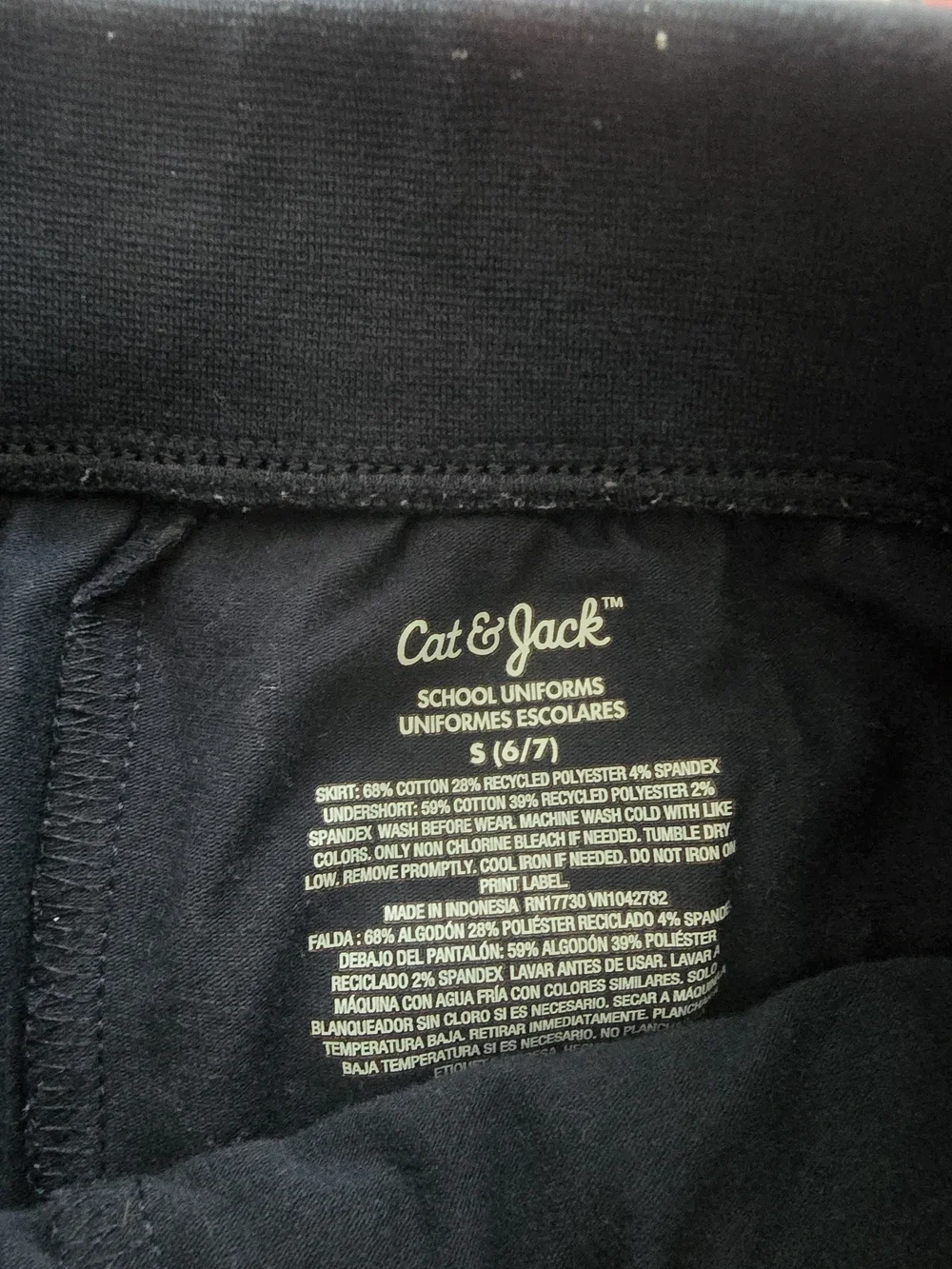 Cat & Jack Black Girls' Skort with Decorative Side Buttons